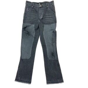 Jaded Size 28 Womens Carpenter Jeans Straight Black High Rise Distress Cotton